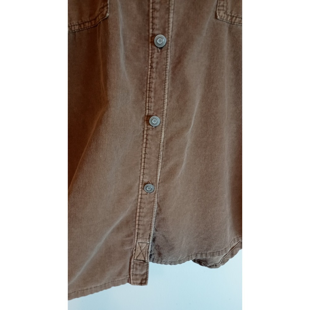 Free People We The Free Baby Cord Buttondown Shirt Warm Tobacco Brown Size M - Picture 7 of 14